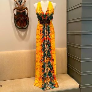 Eci New York boho beaded maxi dress